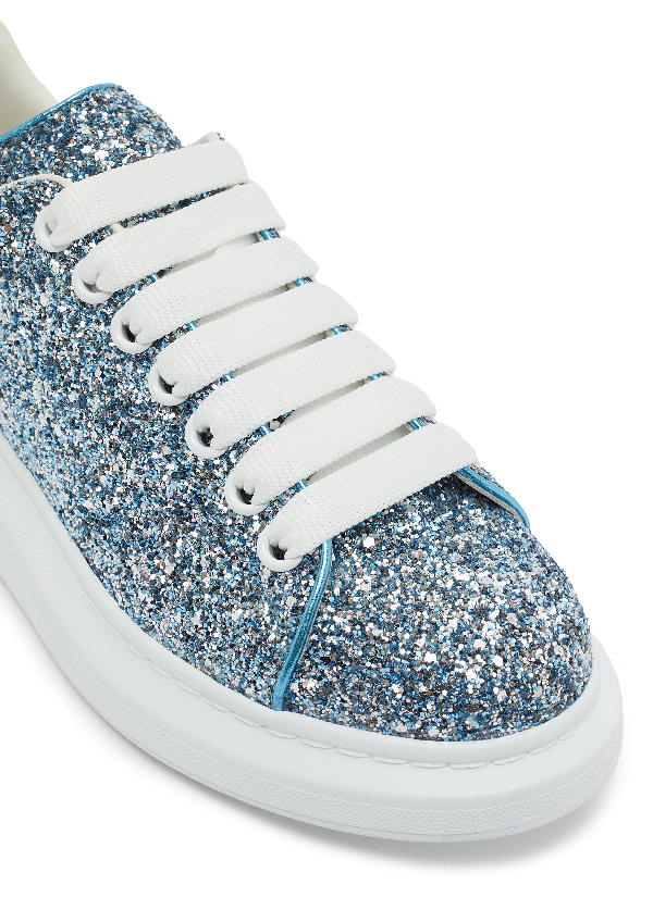 alexander mcqueen blue glitter sneakers