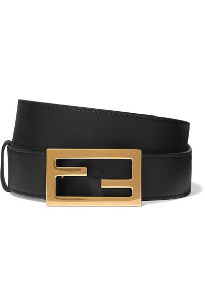 Shop Fendi Leather Belt In Black