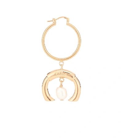 Shop Chloé Pearl Drop Earrings In Gold