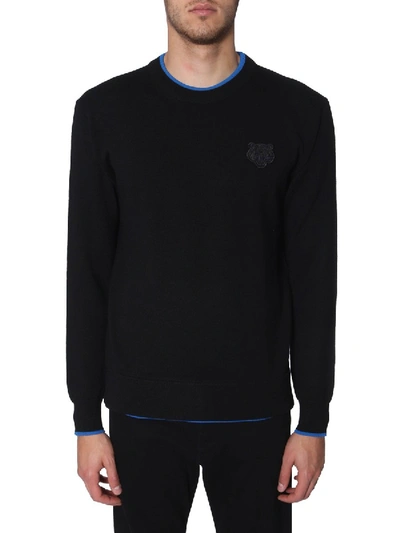 Shop Kenzo Tiger Patch Crewneck Jumper In Black