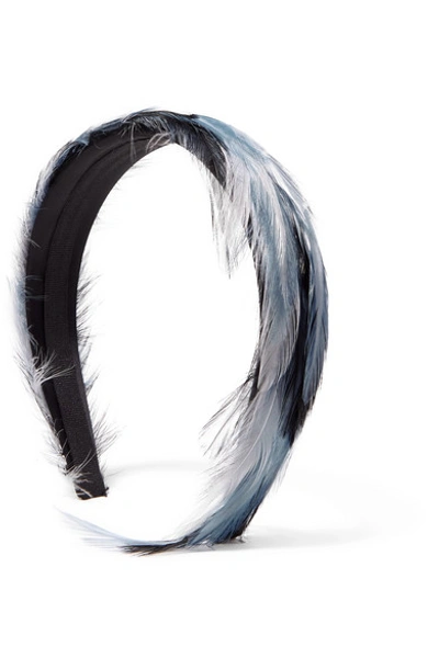Shop Gigi Burris Feather Headband In Blue