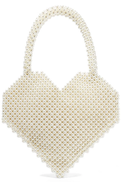 Shop Loeffler Randall Maria Faux Pearl Tote In Cream