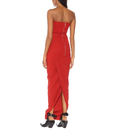 Shop Rick Owens Bustier Cotton-blend Gown In Red