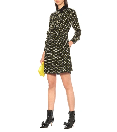 Shop N°21 Dotted Crêpe Minidress In Multicoloured