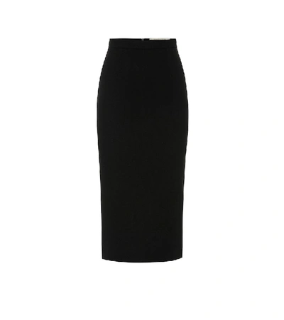 Shop Roland Mouret Arreton Wool-crêpe Pencil Skirt In Black
