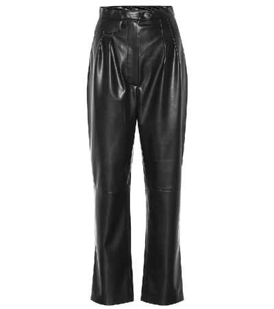 Shop Nanushka Mitsu Faux Leather Pants In Black