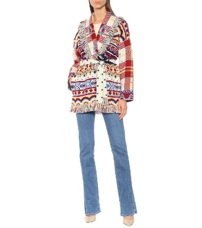 Shop Alanui Cashmere Cardigan In Multicoloured