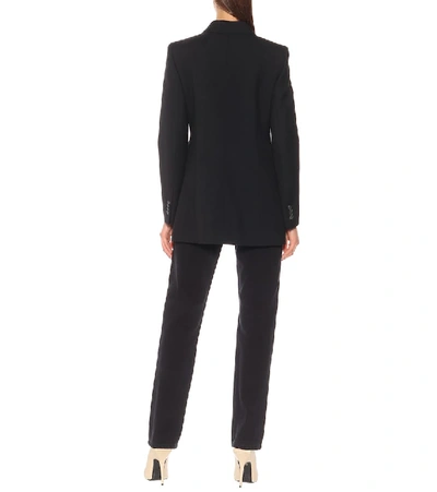 Shop Balenciaga Hourglass Virgin Wool Blazer In Black