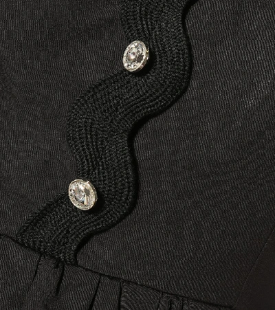 Shop Miu Miu Embellished Cotton Minidress In Black