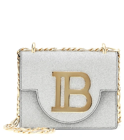 Shop Balmain Bbag 18 Glitter Crossbody Bag In Silver