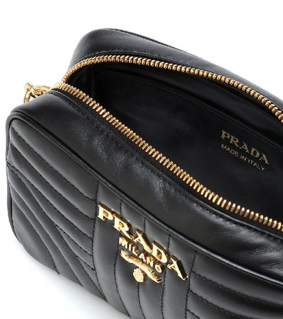 Shop Prada Diagramme Leather Shoulder Bag In Black