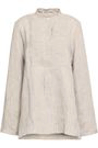 Shop Acne Studios Striped Linen-blend Tunic In Neutral