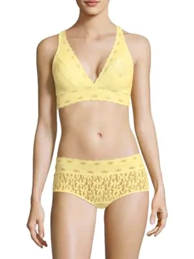 Shop Wacoal Halo Lace Soft-cup Bra In Pale Banana