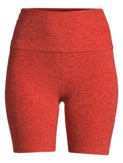 Shop Beyond Yoga Space Dye High-waist Bike Shorts In Scarlet Sun