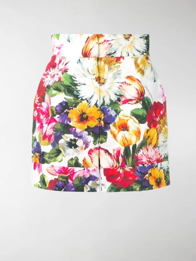 Shop Dolce & Gabbana Floral-print Shorts In White