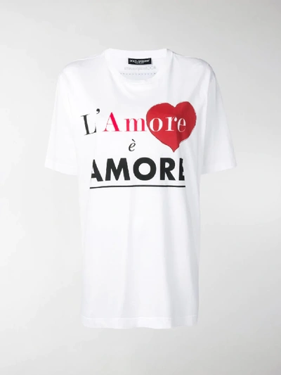 Shop Dolce & Gabbana L'amore È Bellezza T-shirt In White