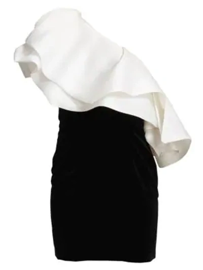 Shop Alexandre Vauthier Super Organza Bi-color Mini Dress In White Black