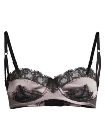 Shop Kiki De Montparnasse Lace Inset Balconette Bra In Silver Black