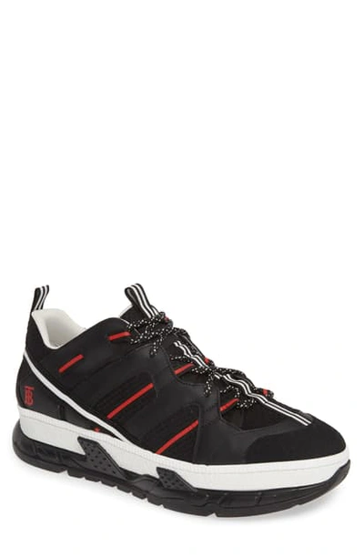 Shop Burberry Union Sneaker In Black / Red