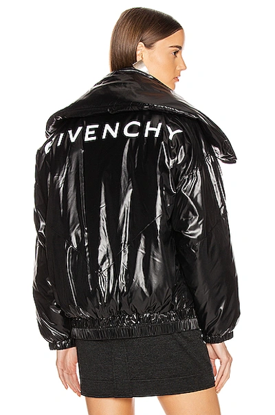 Shop Givenchy Quilted Logo Puffer Jacket In Black
