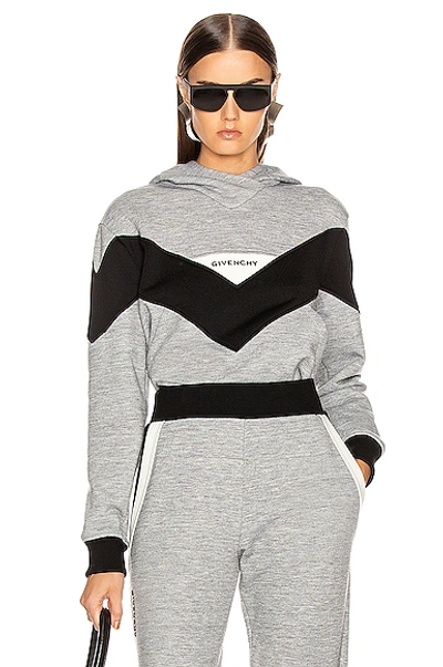 Shop Givenchy Logo Hoodie In Grey. In Grey & Black