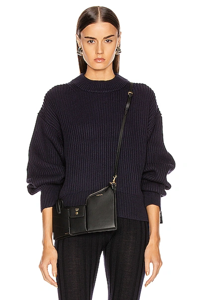 Shop Helmut Lang Crew Neck Sweater In Blue In Ink