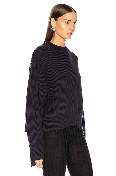 Shop Helmut Lang Crew Neck Sweater In Blue In Ink