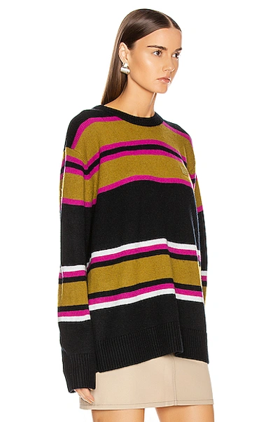 Shop Acne Studios Nimah Stripe Face Sweater In Black Multicolor