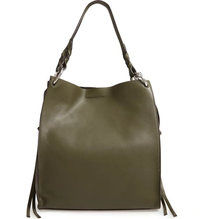 Shop Rebecca Minkoff Kate Soft North/south Leather Tote - Green In Hunter