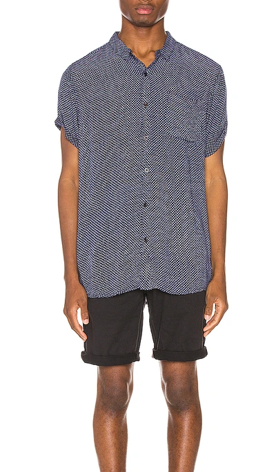 Shop Rolla's Beach Boy Dot Shirt In Dreamtime Navy