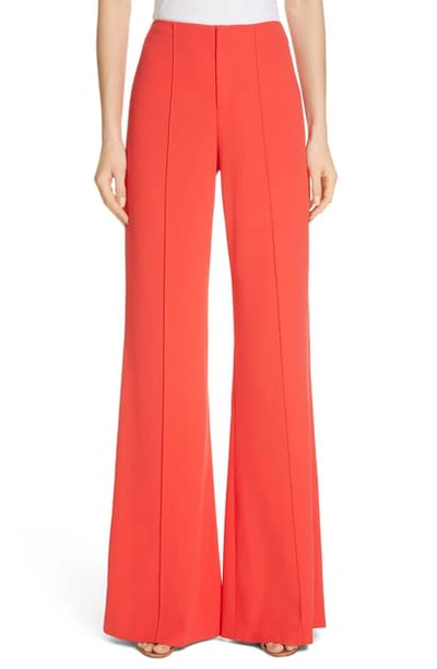 Shop Alice And Olivia Dylan Wide Leg Pants In Bright Poppy