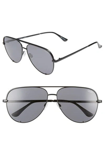 Shop Quay X Desi Perkins High Key 62mm Aviator Sunglasses - Black/ Smoke
