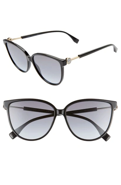 Shop Fendi 59mm Cat Eye Sunglasses - Black