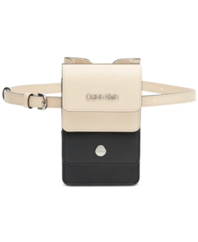 Shop Calvin Klein Tonya Belt Bag In Light Sand/black/silver