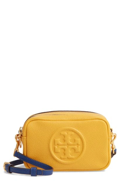 Shop Tory Burch Perry Bombe Leather Crossbody Bag In Daylily