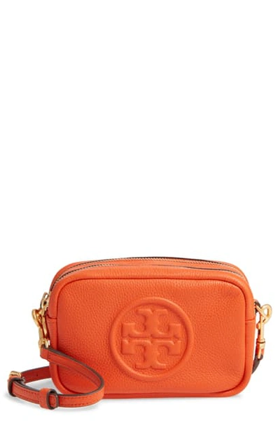Shop Tory Burch Perry Bombe Leather Crossbody Bag In Pomander