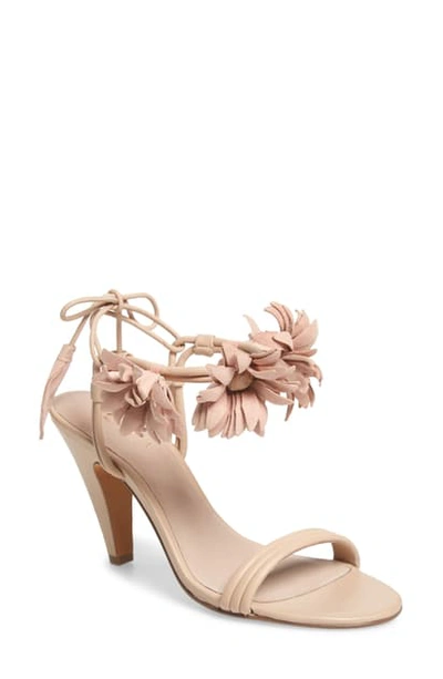 Shop Cecelia New York Flower Ankle Wrap Sandal In Peony Pink/ Fuchsia Leather