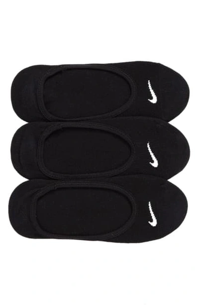 Shop Nike 3-pack No-show Socks In Black/ White