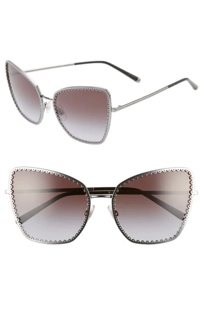 Shop Dolce & Gabbana Sacred Heart 61mm Gradient Cat Eye Sunglasses - Gunmetal Gradient