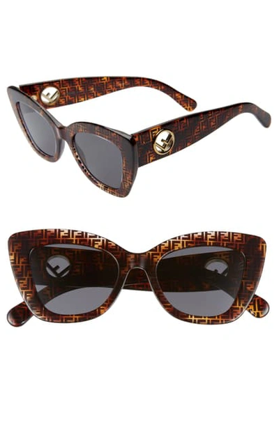 Shop Fendi 52mm Sunglasses - Dark Havana