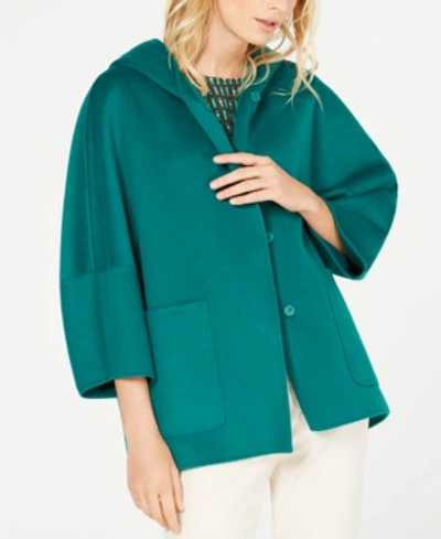 Weekend Max Mara Falco Hooded Virgin Wool Jacket In Emerald | ModeSens