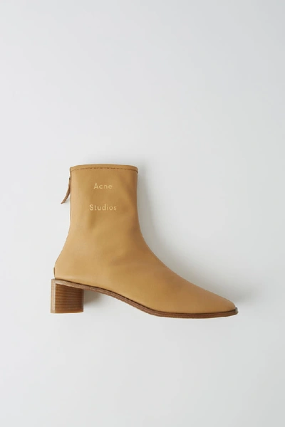 Shop Acne Studios Branded Ankle Boots Camel/beige
