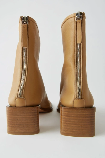 Shop Acne Studios Branded Ankle Boots Camel/beige