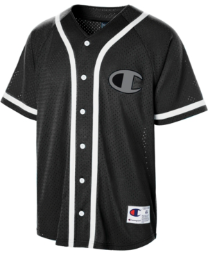 black mesh baseball jersey