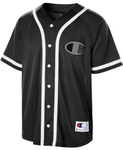 Shop Champion Men's C-life Mesh Baseball Jersey In Black