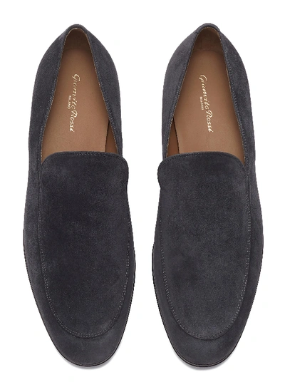 Shop Gianvito Rossi Suede Loafers In Black