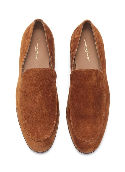 Shop Gianvito Rossi Suede Loafers In Brown