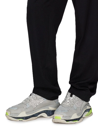 Shop Balenciaga 'triple S' Stack Midsole Mesh Sneakers In Grey