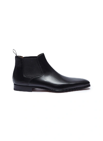 Shop Magnanni Leather Chelsea Boots In Black