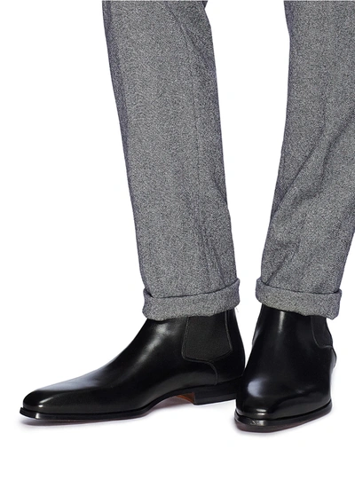 Shop Magnanni Leather Chelsea Boots In Black